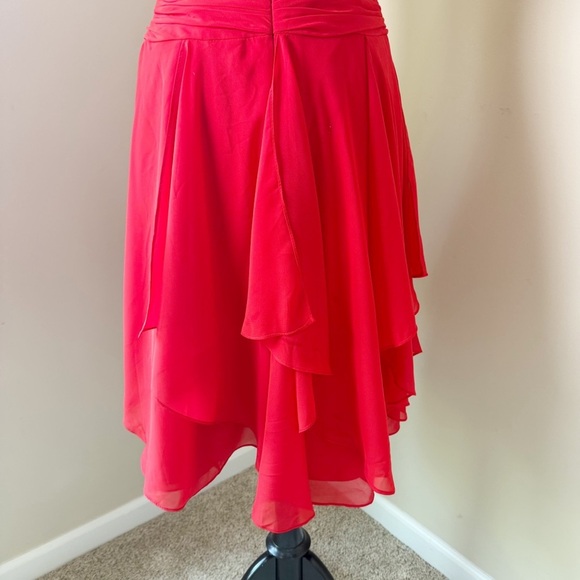 NWT JJs House A-line Halter Chiffon Cocktail Dress With Cascading Ruffles size 6 - Picture 12 of 16